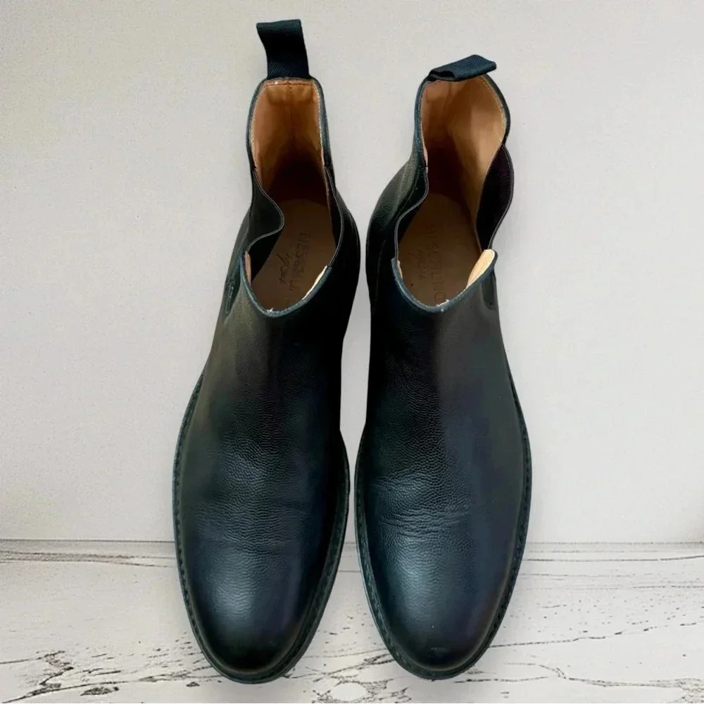 HESCHUNG Tremble Ankle Leather Boot Black Size 12